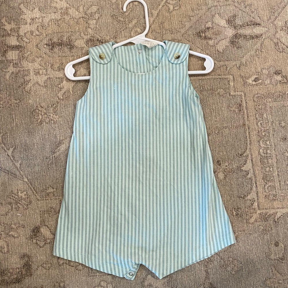 Kate quinn bamboo blue stripe romper 18-24 months